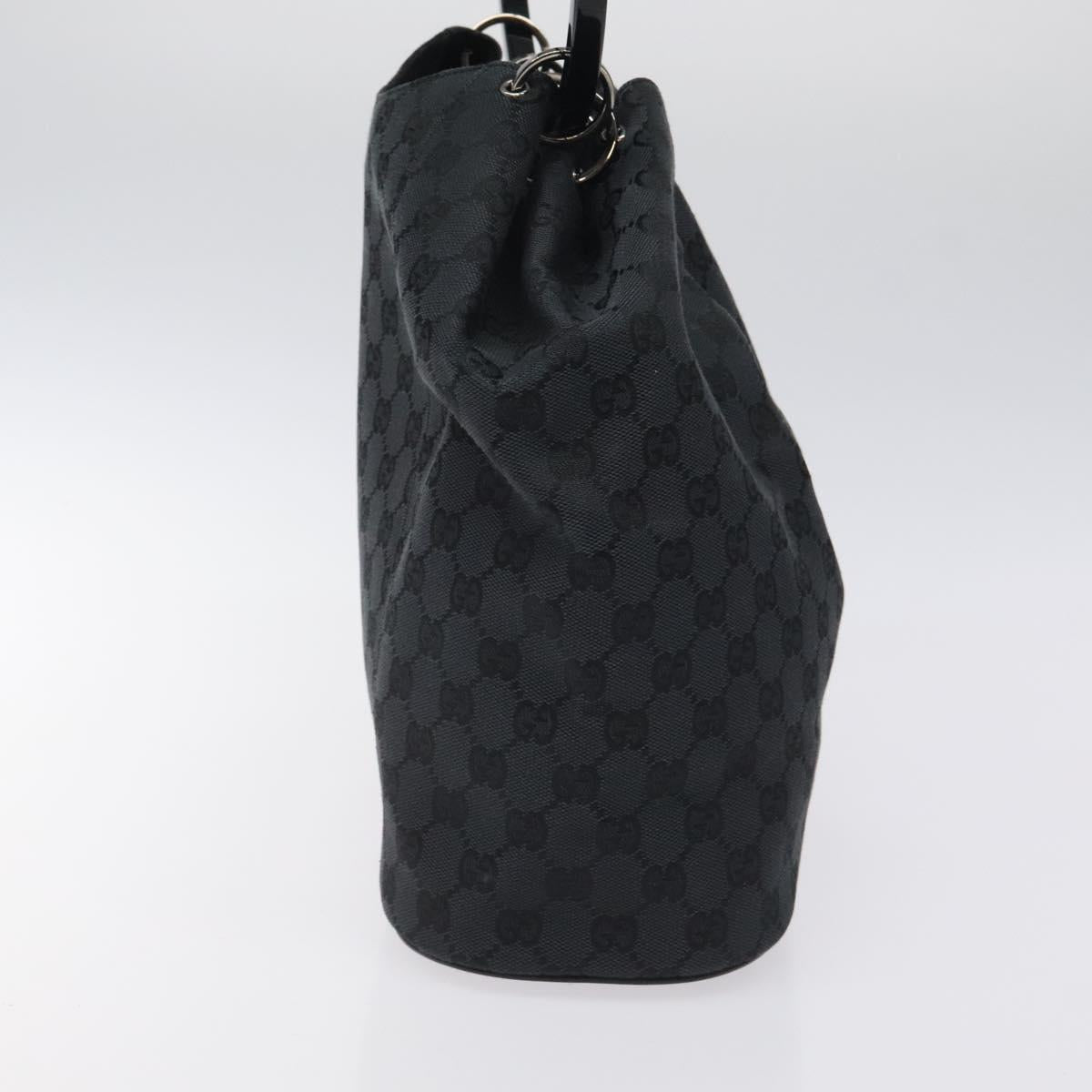 GUCCI GG Canvas Shoulder Bag Black Silver 001 3738 001998 Auth bs25242