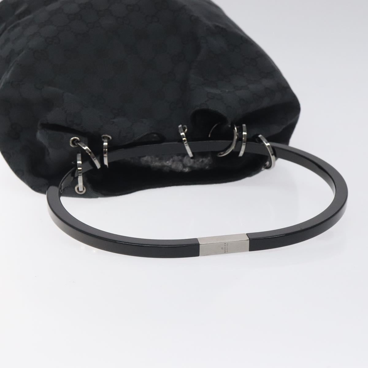 GUCCI GG Canvas Shoulder Bag Black Silver 001 3738 001998 Auth bs25242