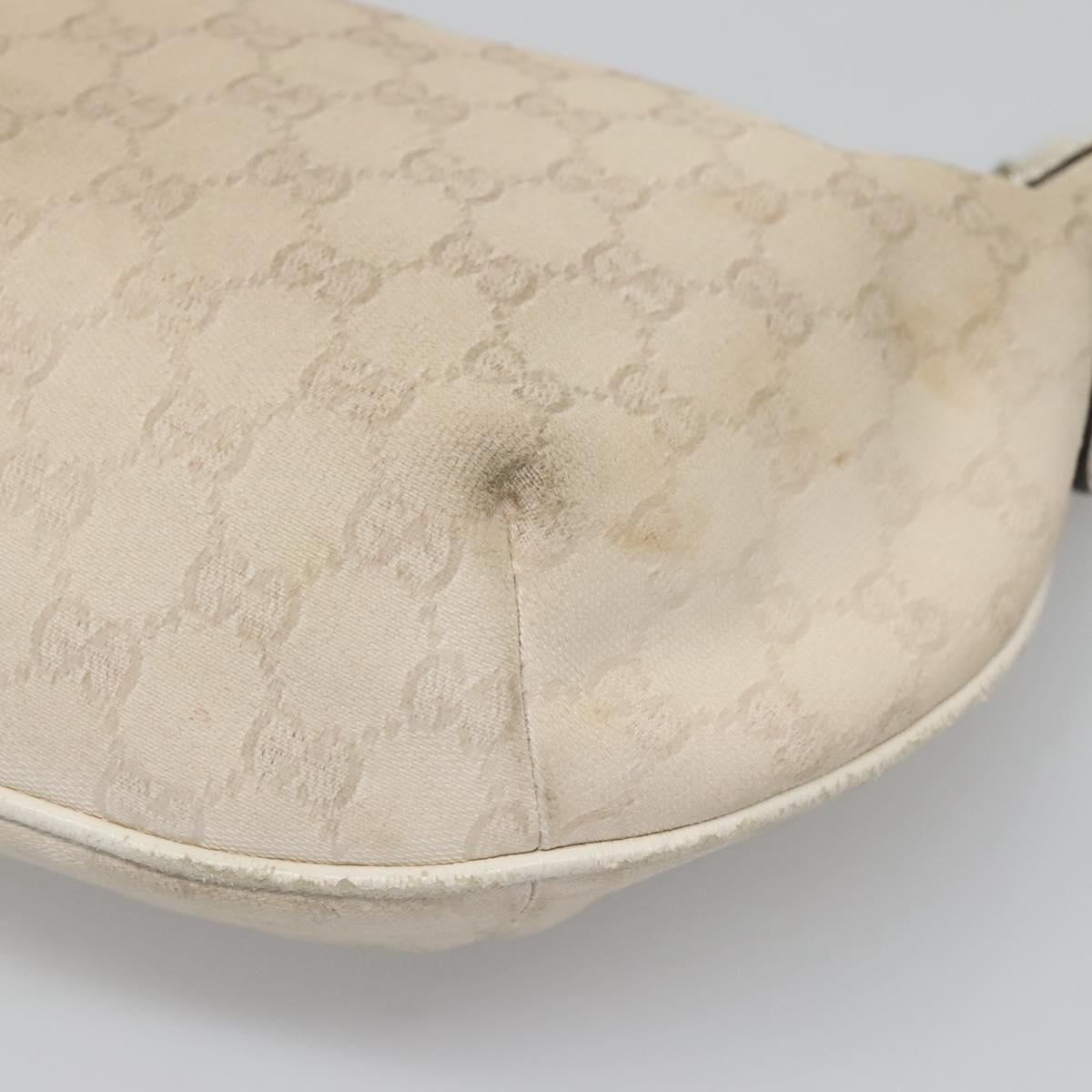 GUCCI GG Canvas Shoulder Bag White Gold 181092 Auth bs25252