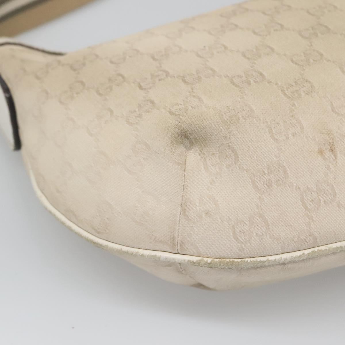 GUCCI GG Canvas Shoulder Bag White Gold 181092 Auth bs25252