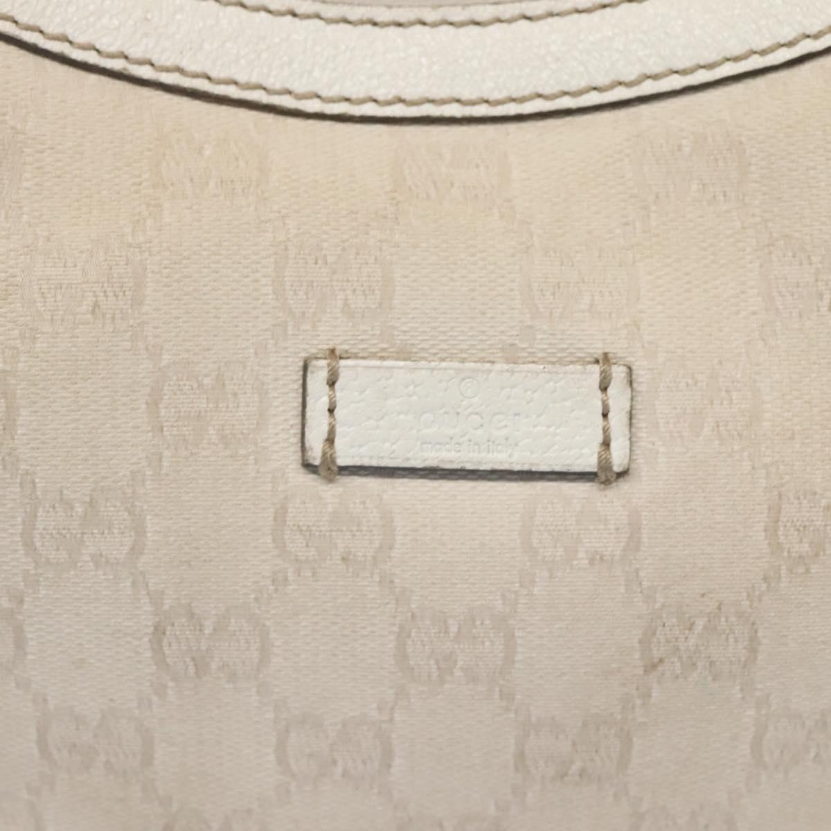 GUCCI GG Canvas Shoulder Bag White Gold 181092 Auth bs25252