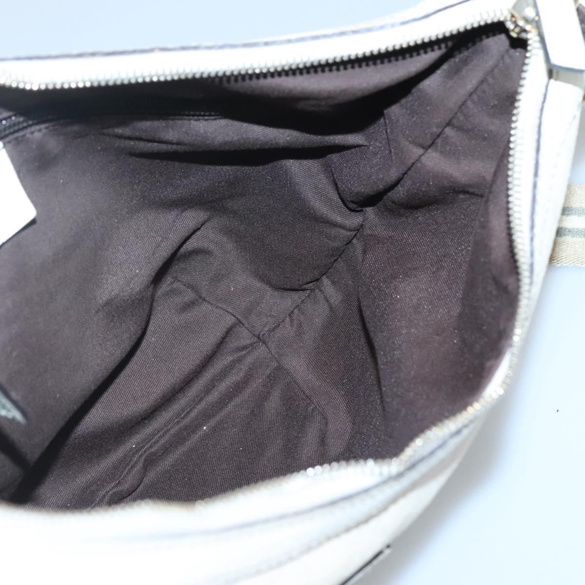 GUCCI GG Canvas Shoulder Bag White Gold 181092 Auth bs25252