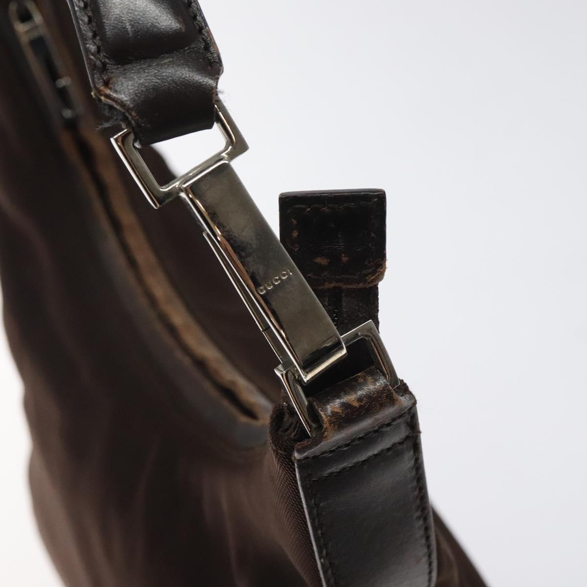 GUCCI Shoulder Bag Canvas Brown Silver 000 0602 Auth bs25255