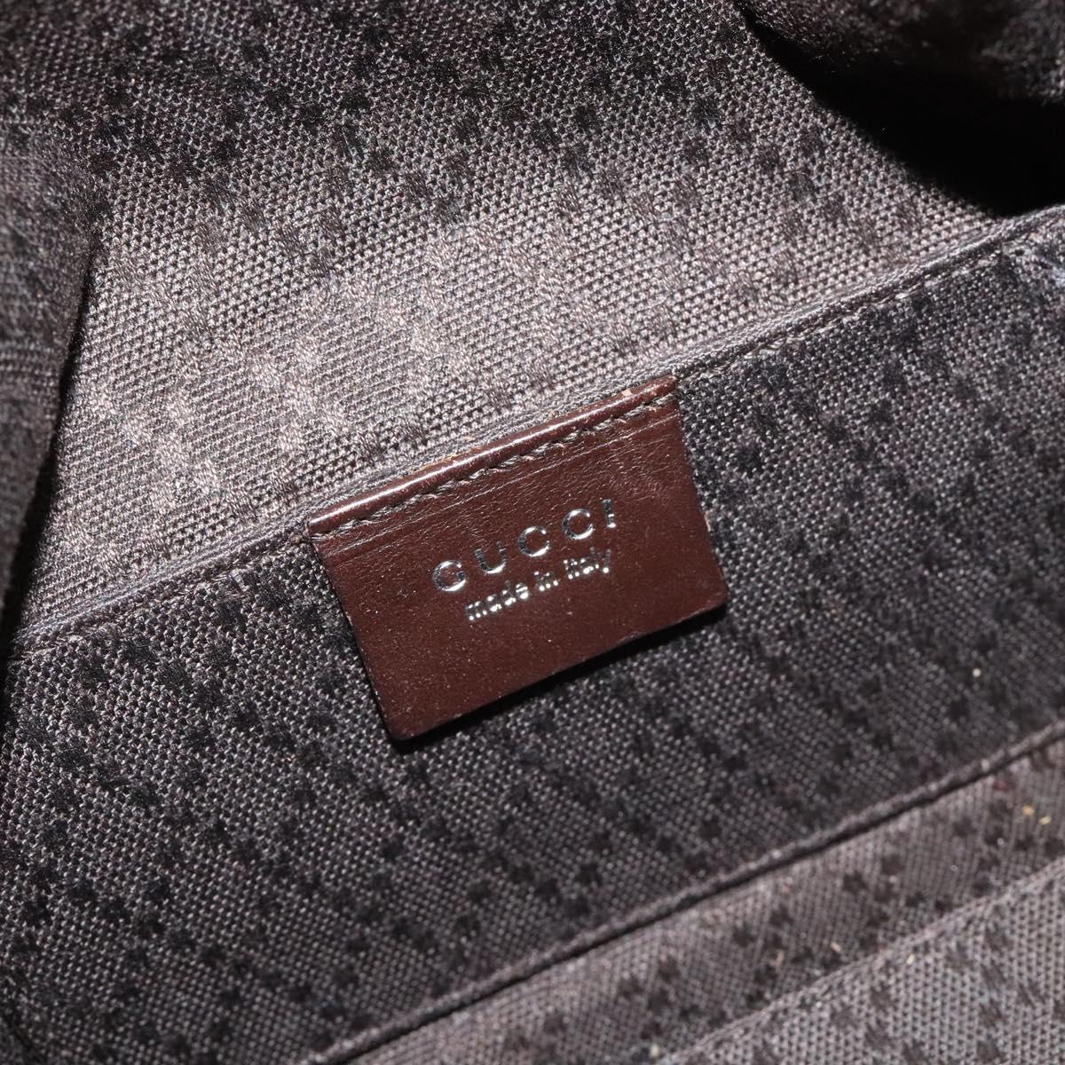GUCCI Shoulder Bag Canvas Brown Silver 000 0602 Auth bs25255