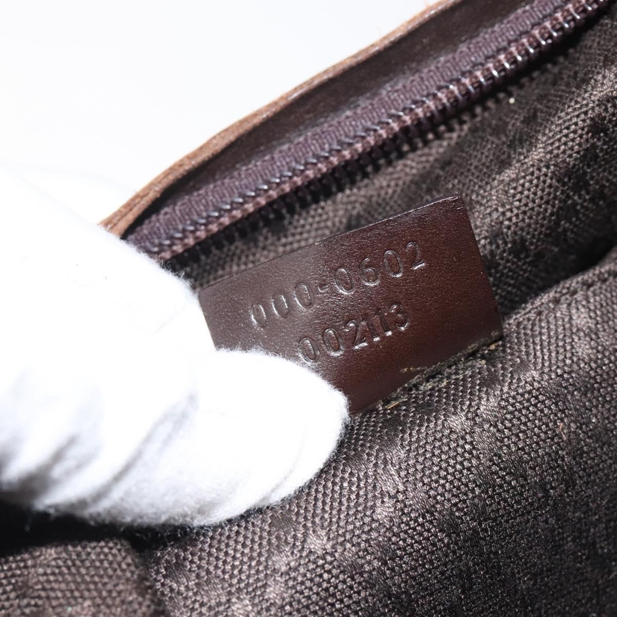 GUCCI Shoulder Bag Canvas Brown Silver 000 0602 Auth bs25255