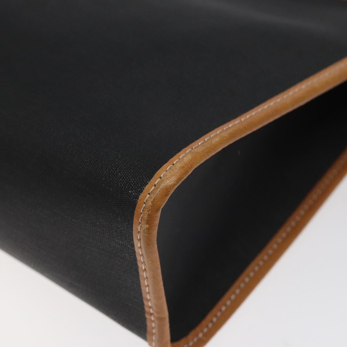 Christian Dior Clutch Bag PVC Canvas Black Brown Auth bs25261