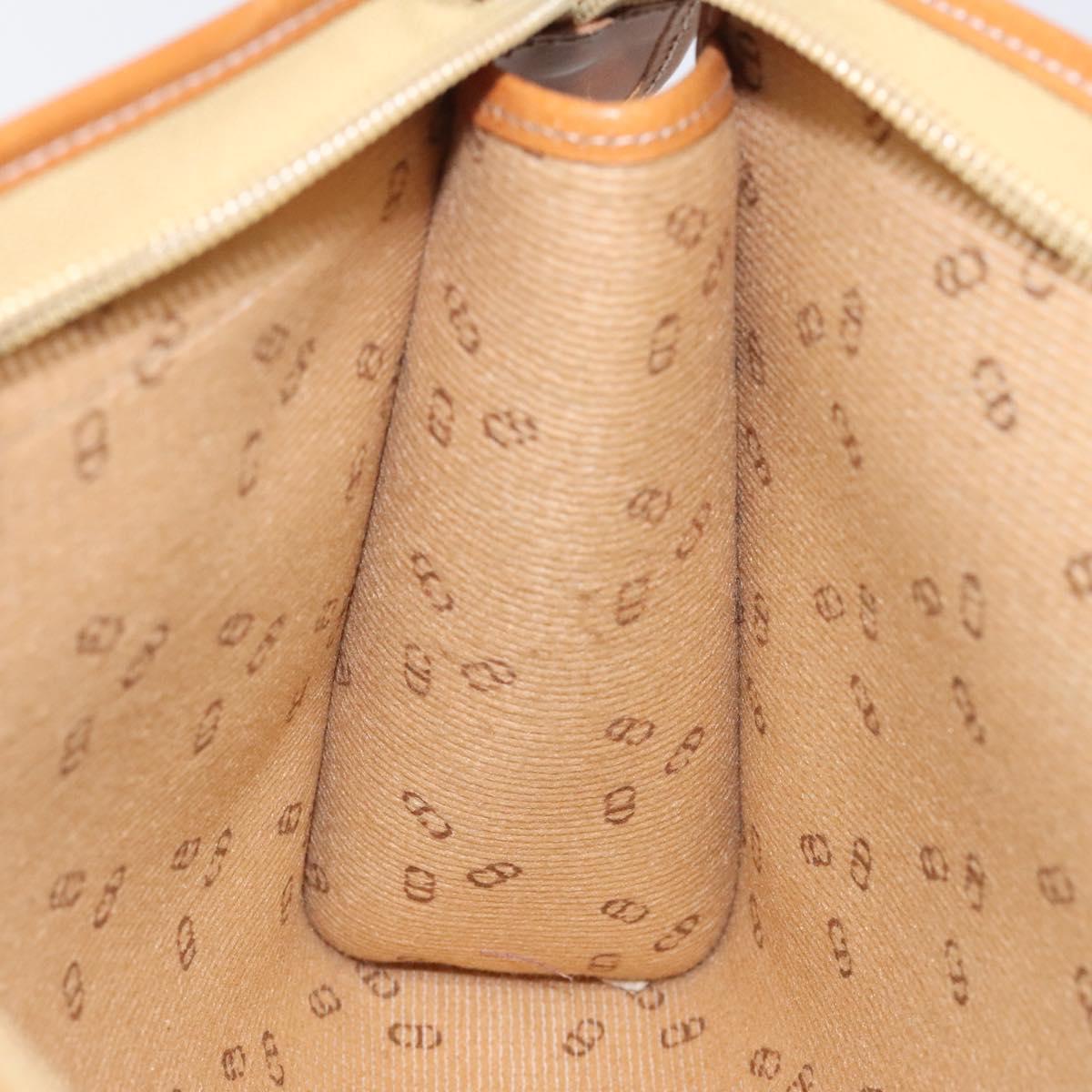 Christian Dior Clutch Bag PVC Canvas Black Brown Auth bs25261