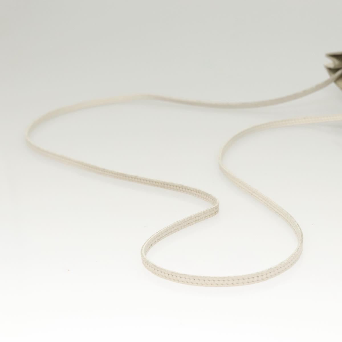 HERMES Omenitu Shoulder Bag Leather White Auth bs25279