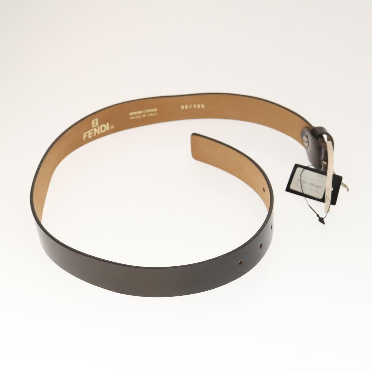 FENDI Zucca Canvas Belt Leather Canvas 2Set Brown Dark Brown Auth bs25284