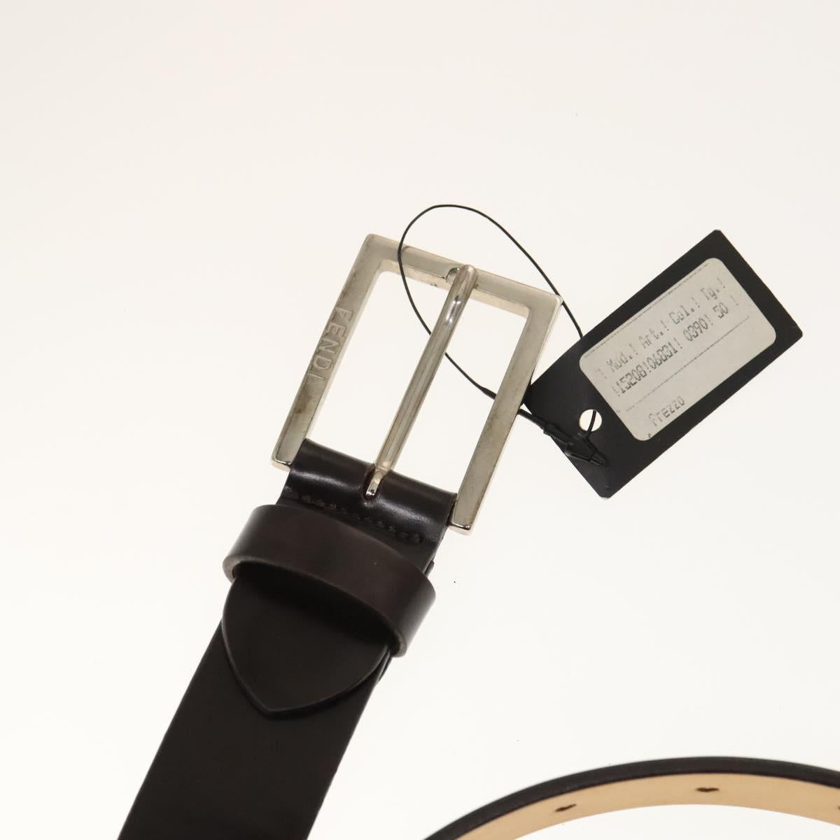 FENDI Zucca Canvas Belt Leather Canvas 2Set Brown Dark Brown Auth bs25284