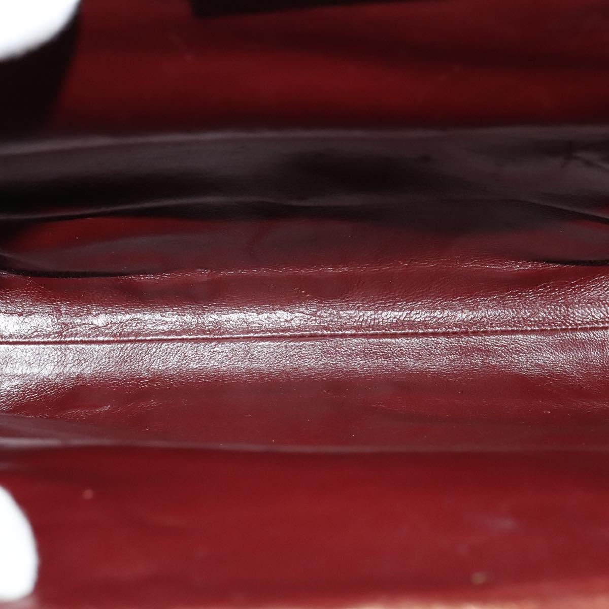 CARTIER Must Line Gamaguchi Shoulder Bag Leather Bordeaux Gold Auth bs25315