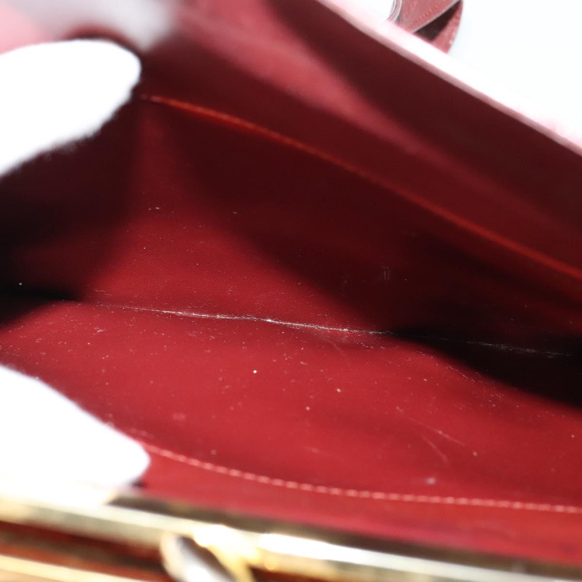 CARTIER Must Line Gamaguchi Shoulder Bag Leather Bordeaux Gold Auth bs25315