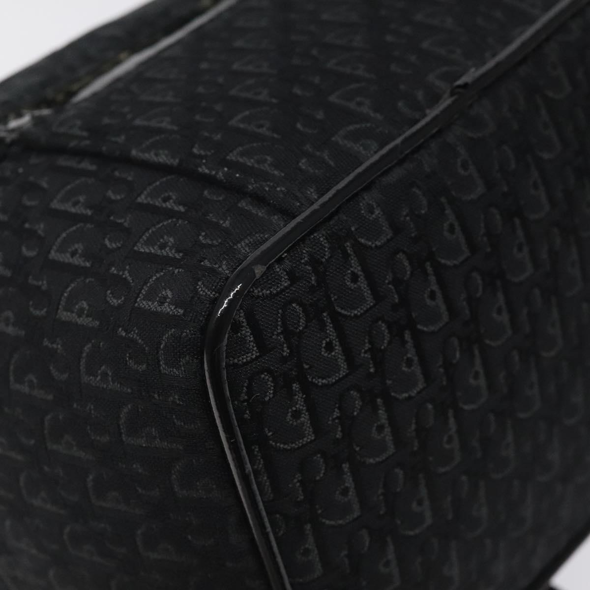 Christian Dior Trotter Canvas Vanity Pouch Black Silver Auth bs25322