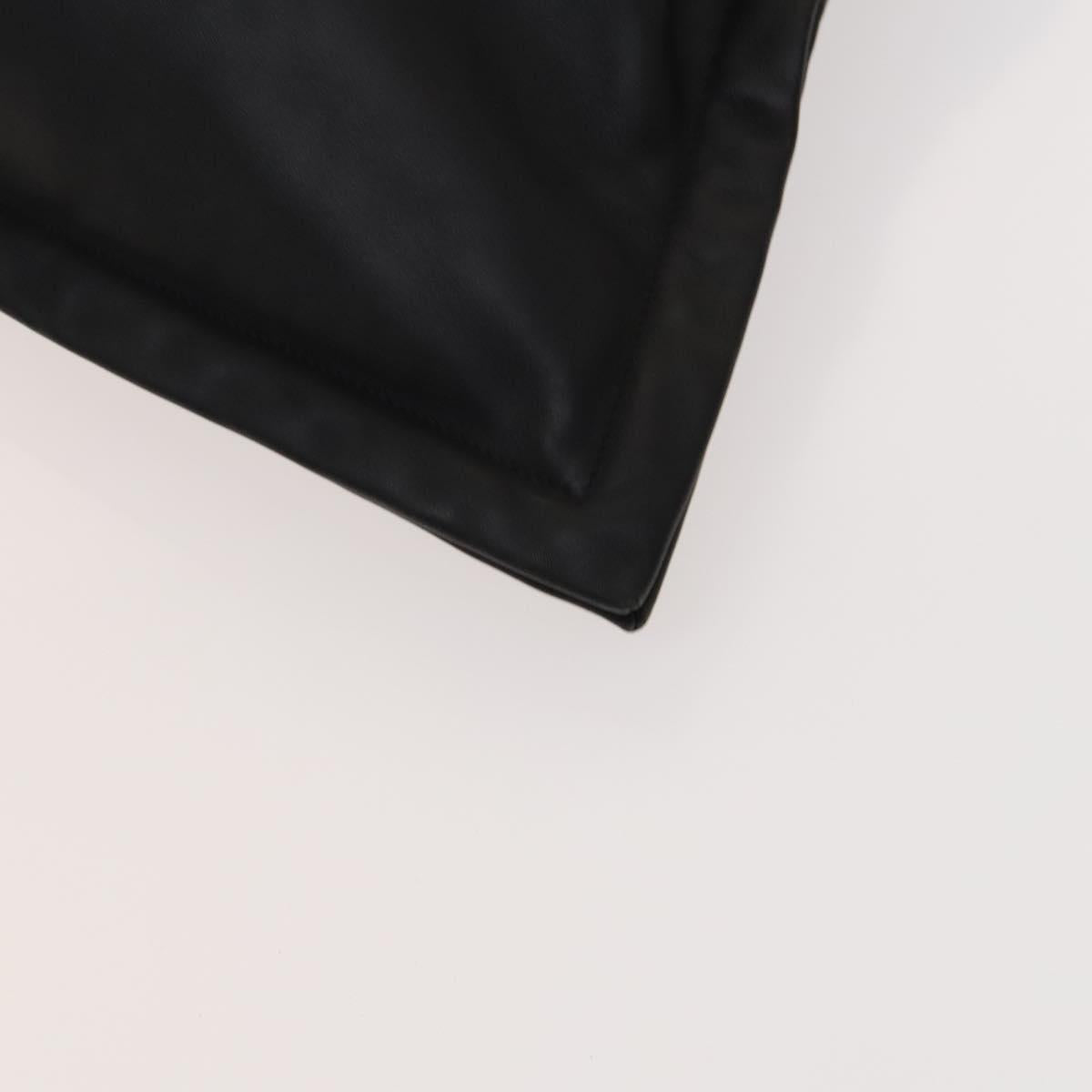 BURBERRY Shoulder Bag Leather Black Gold Auth bs25324