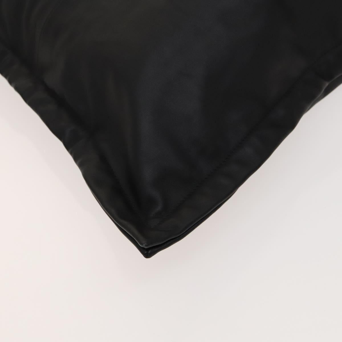 BURBERRY Shoulder Bag Leather Black Gold Auth bs25324