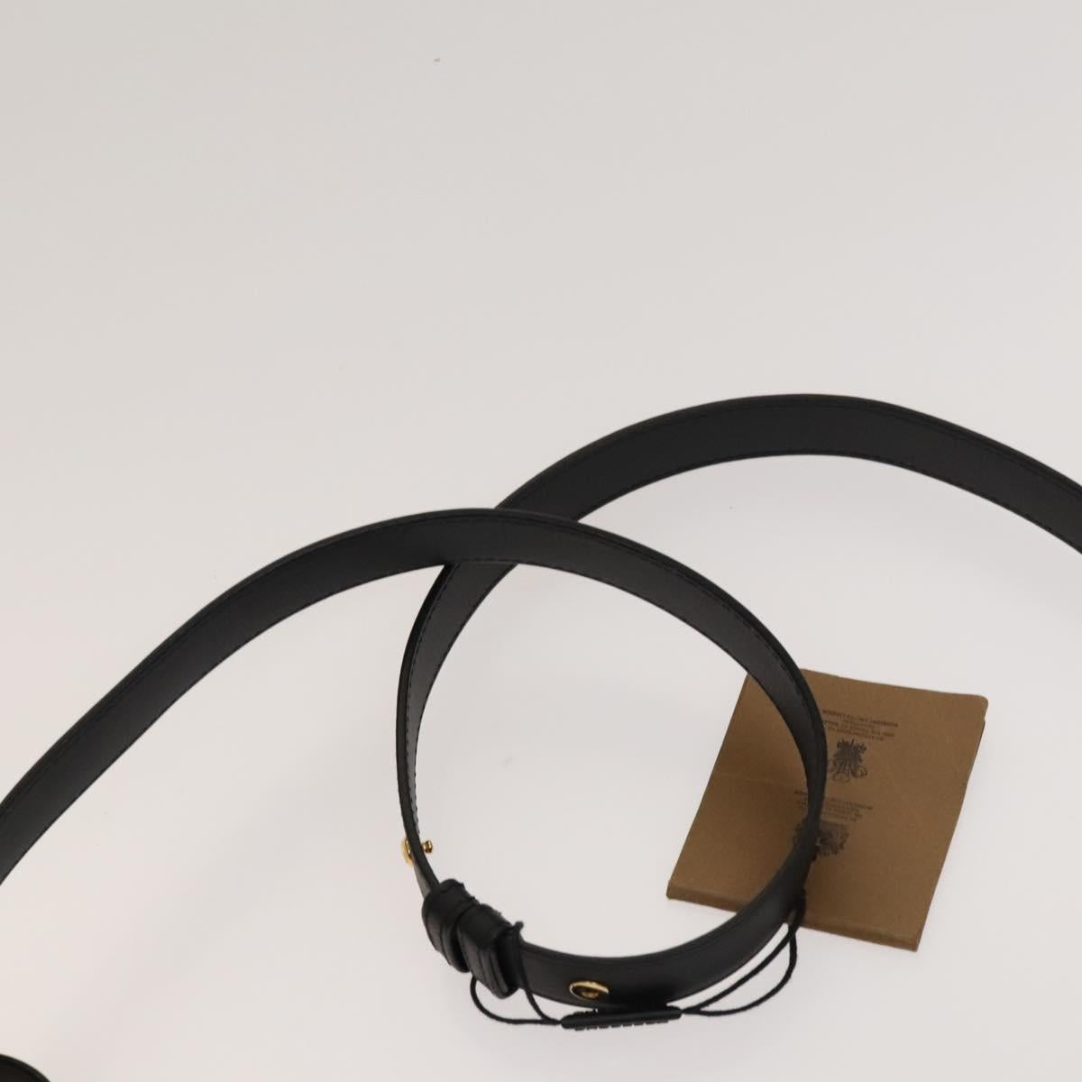 BURBERRY Shoulder Bag Leather Black Gold Auth bs25324