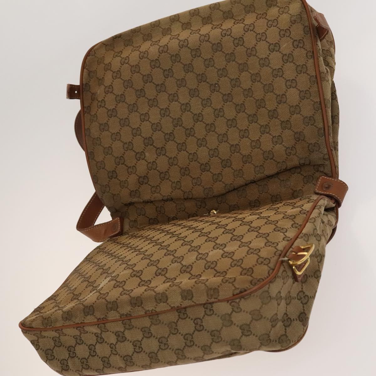 GUCCI GG Canvas Shoulder Bag Beige Gold Auth bs25338