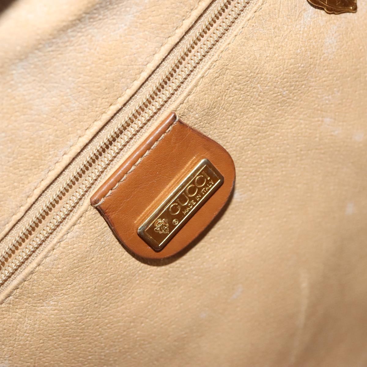 GUCCI GG Canvas Shoulder Bag Beige Gold Auth bs25338