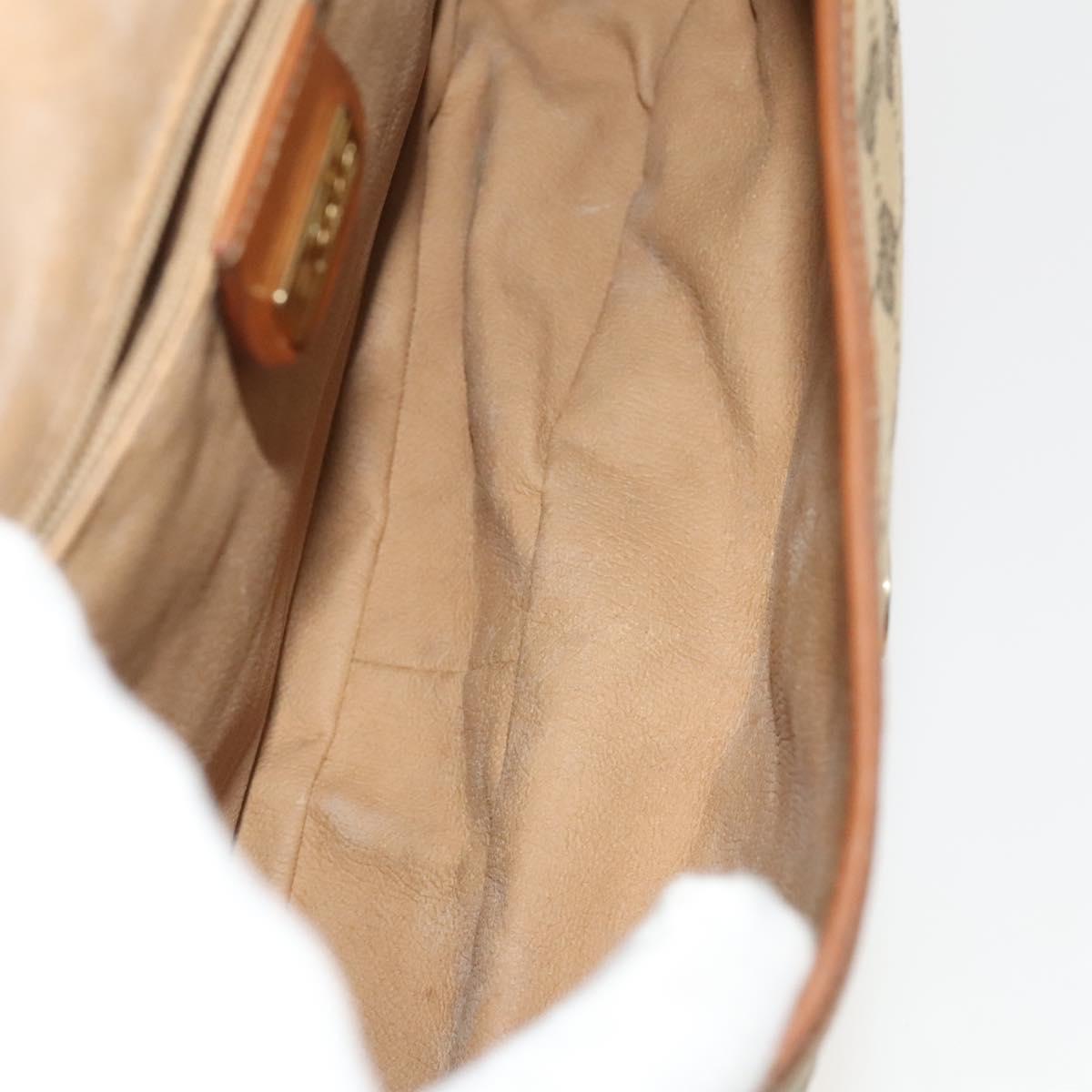 GUCCI GG Canvas Shoulder Bag Beige Gold Auth bs25338