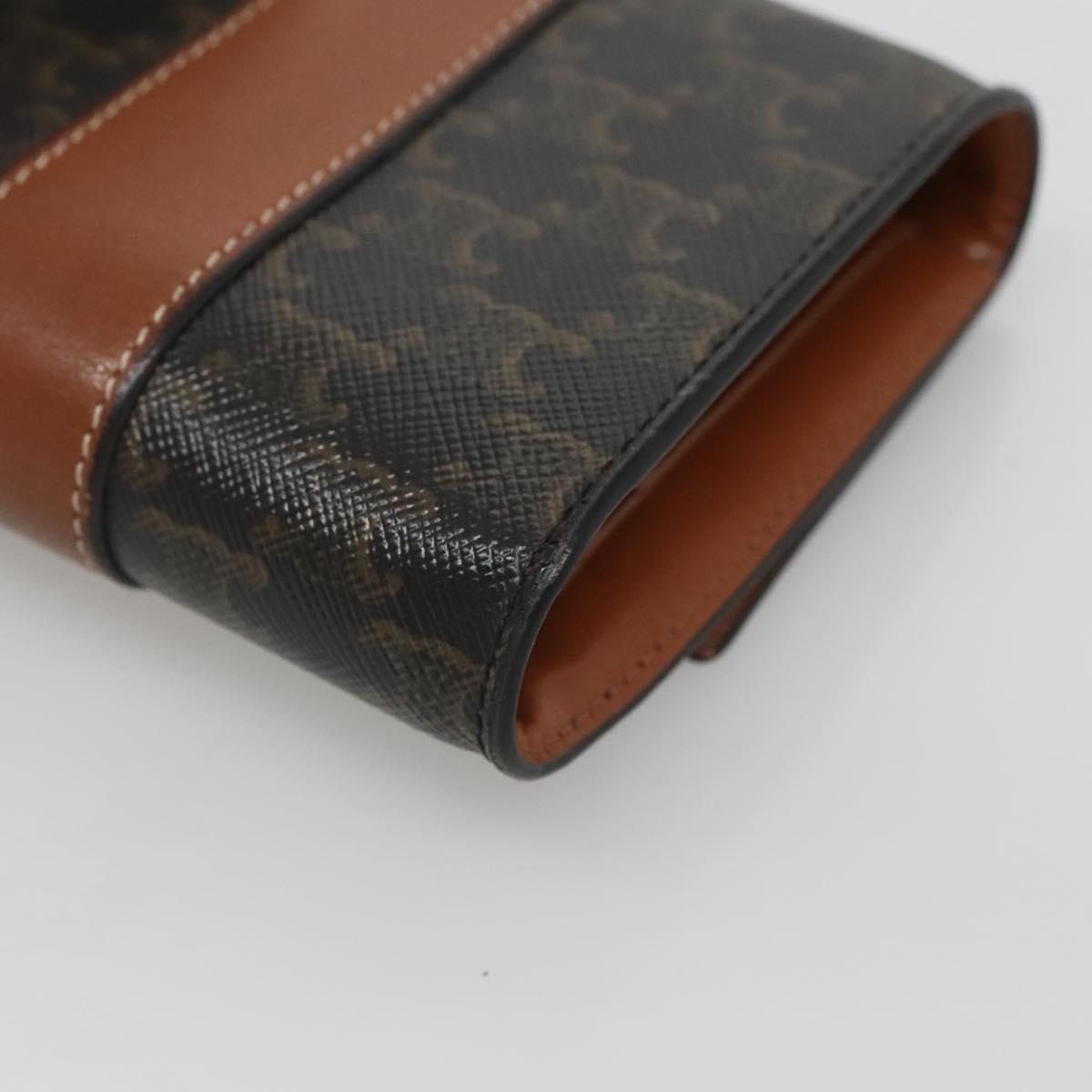 CELINE Triomphe Wallet PVC Brown Auth bs25348