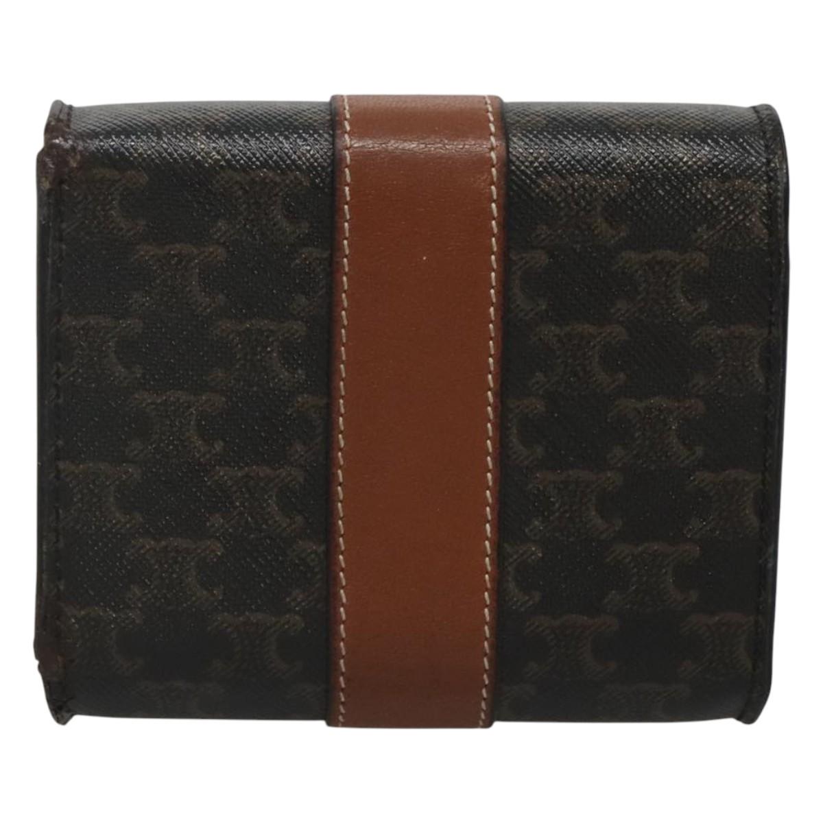 CELINE Triomphe Wallet PVC Brown Auth bs25348