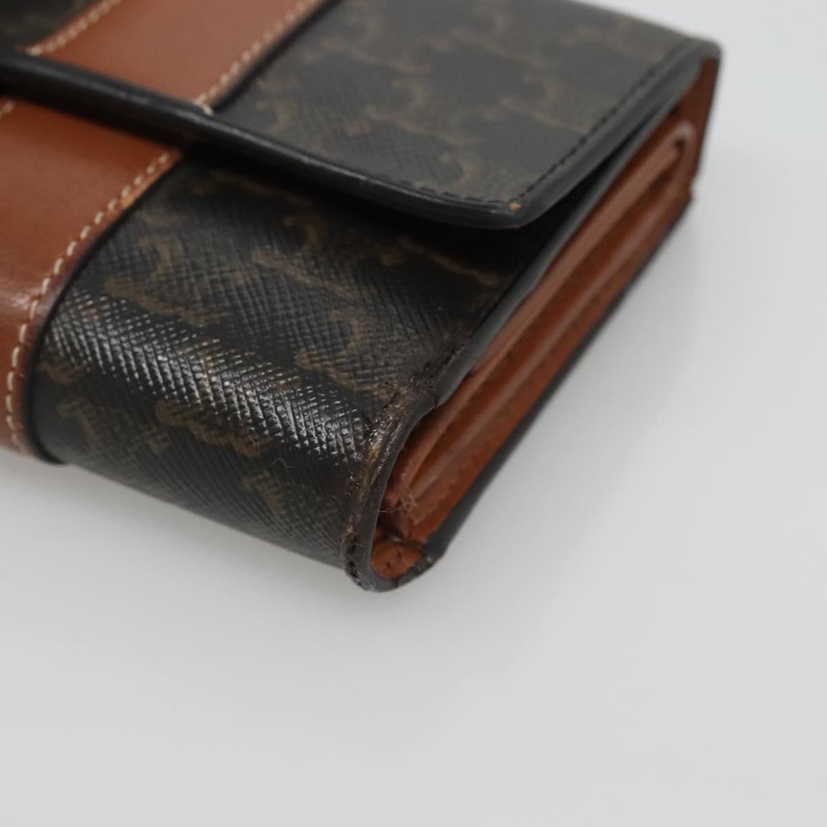 CELINE Triomphe Wallet PVC Brown Auth bs25348