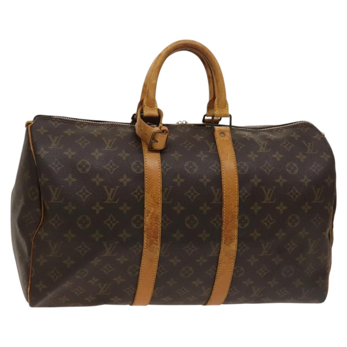 LOUIS VUITTON Monogram Keepall 45 Boston Bag M41428 LV Auth bs25353