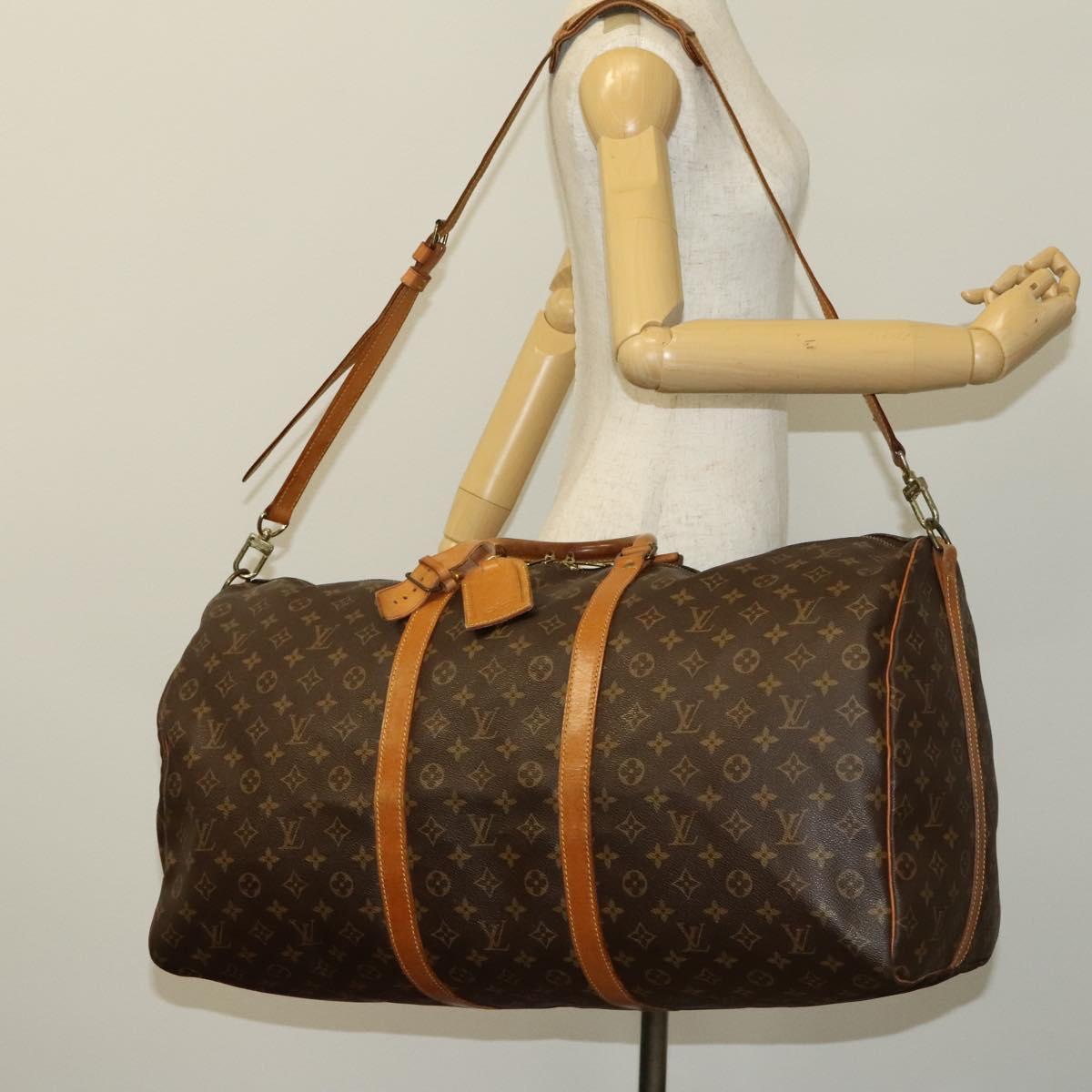 LOUIS VUITTON Monogram Keepall Bandouliere 60 Boston Bag M41412 LV Auth bs25365