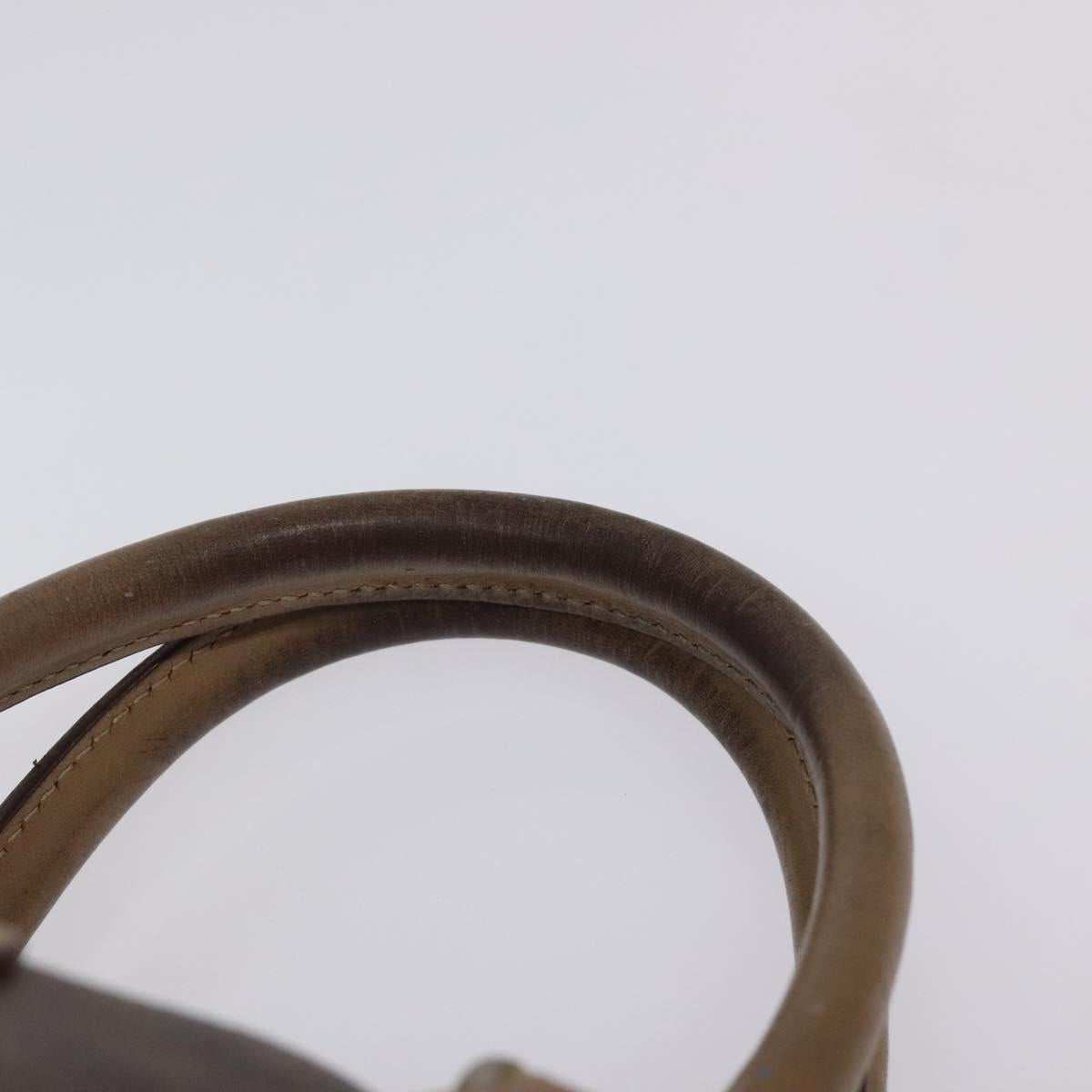 CELINE Macadam Canvas Hand Bag PVC Leather Brown Gold Auth bs25372