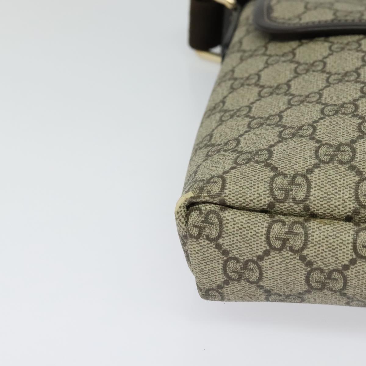 GUCCI GG Supreme Shoulder Bag PVC Beige Gold 223666 Auth bs25373