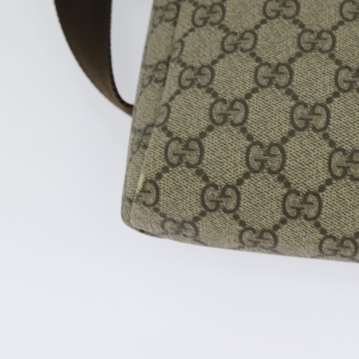 GUCCI GG Supreme Shoulder Bag PVC Beige Gold 223666 Auth bs25373