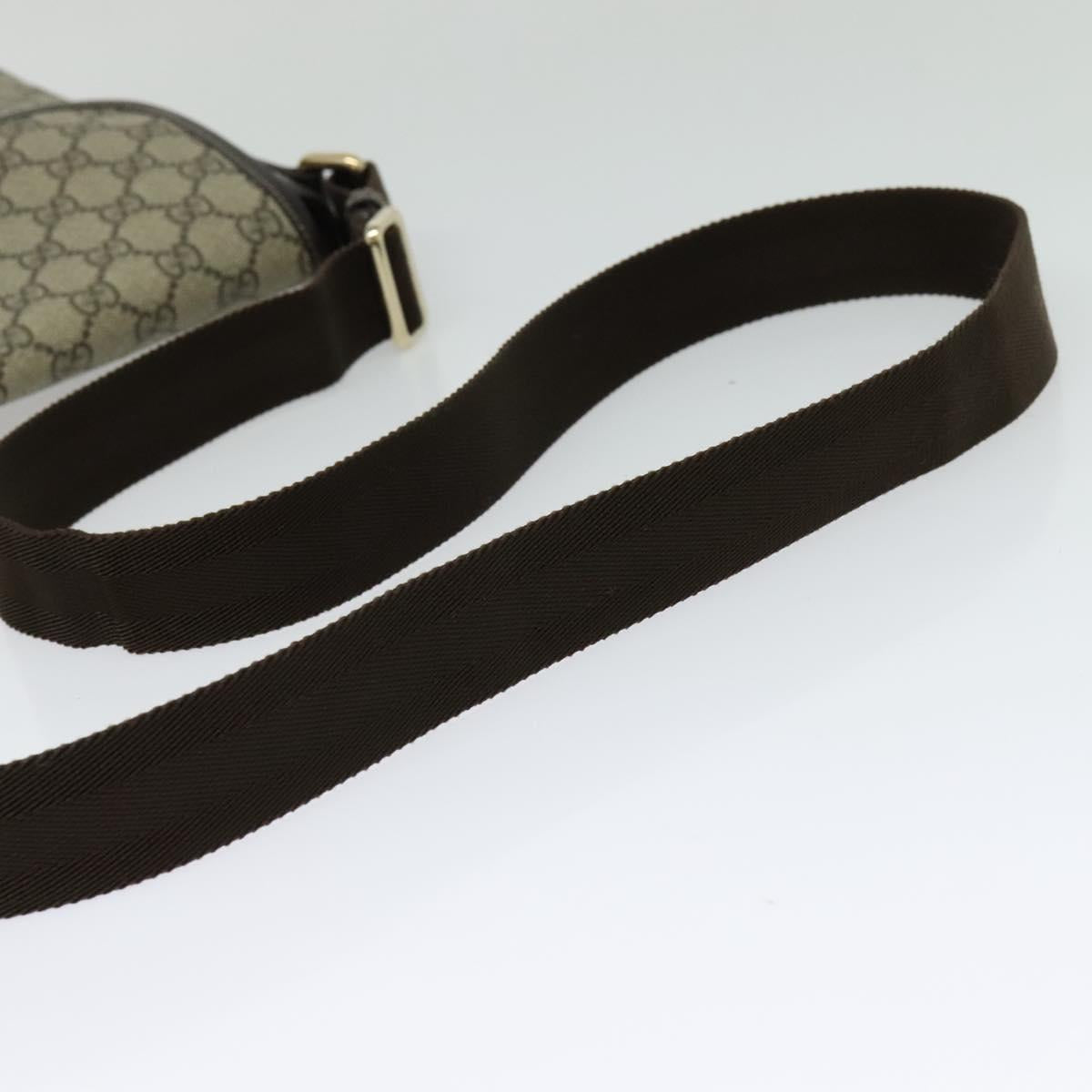 GUCCI GG Supreme Shoulder Bag PVC Beige Gold 223666 Auth bs25373
