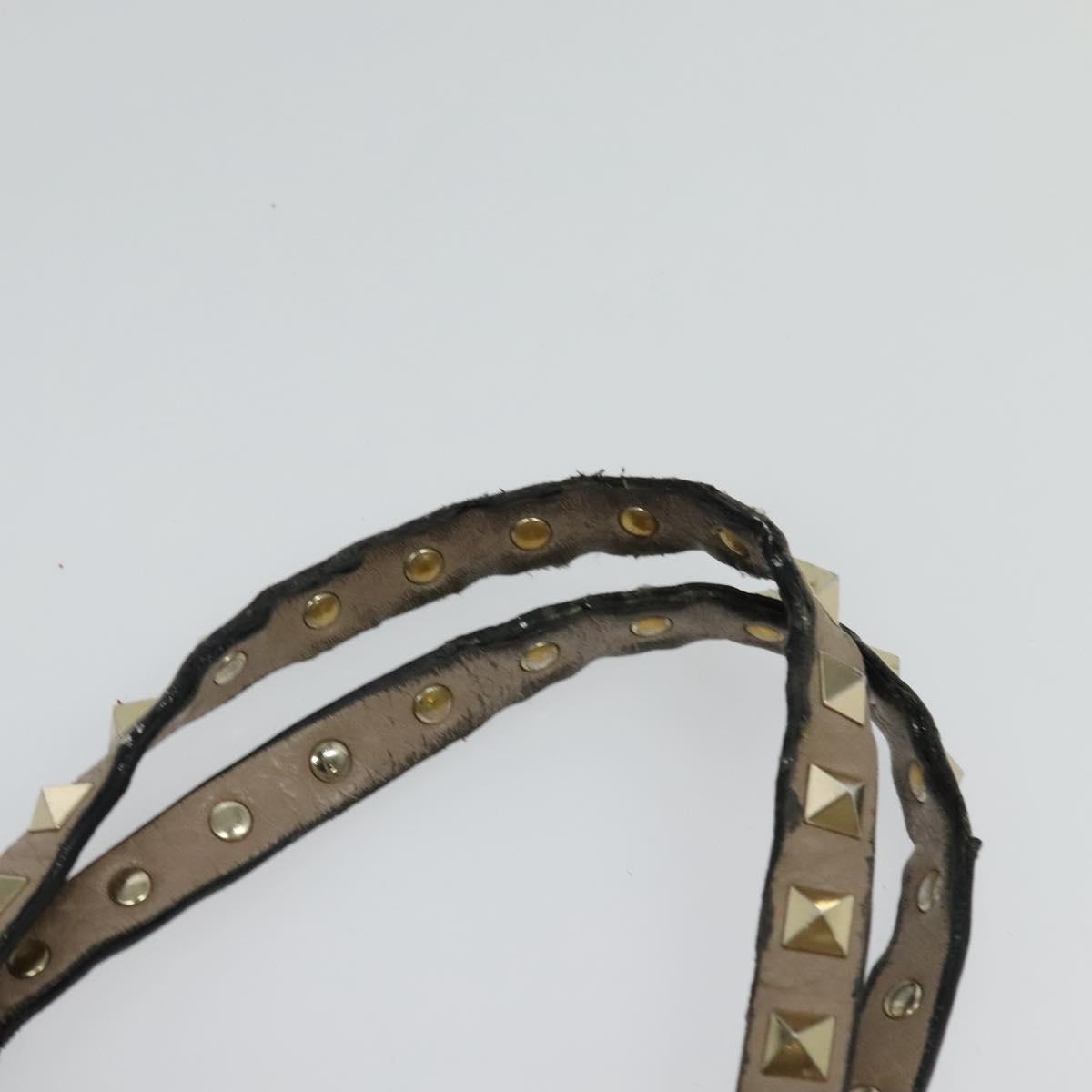 VALENTINO Studs Hand Bag Leather 2way Pink Auth bs25402