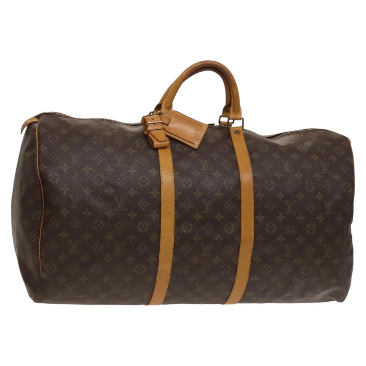 LOUIS VUITTON Monogram Keepall 60 Boston Bag M41422 LV Auth bs25405