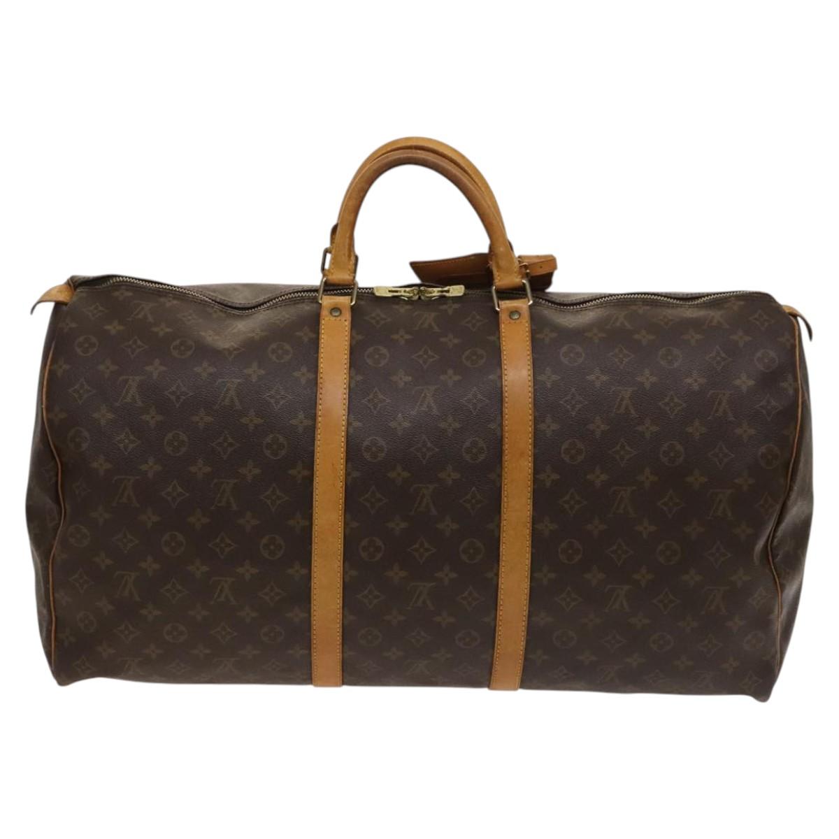 LOUIS VUITTON Monogram Keepall 60 Boston Bag M41422 LV Auth bs25405