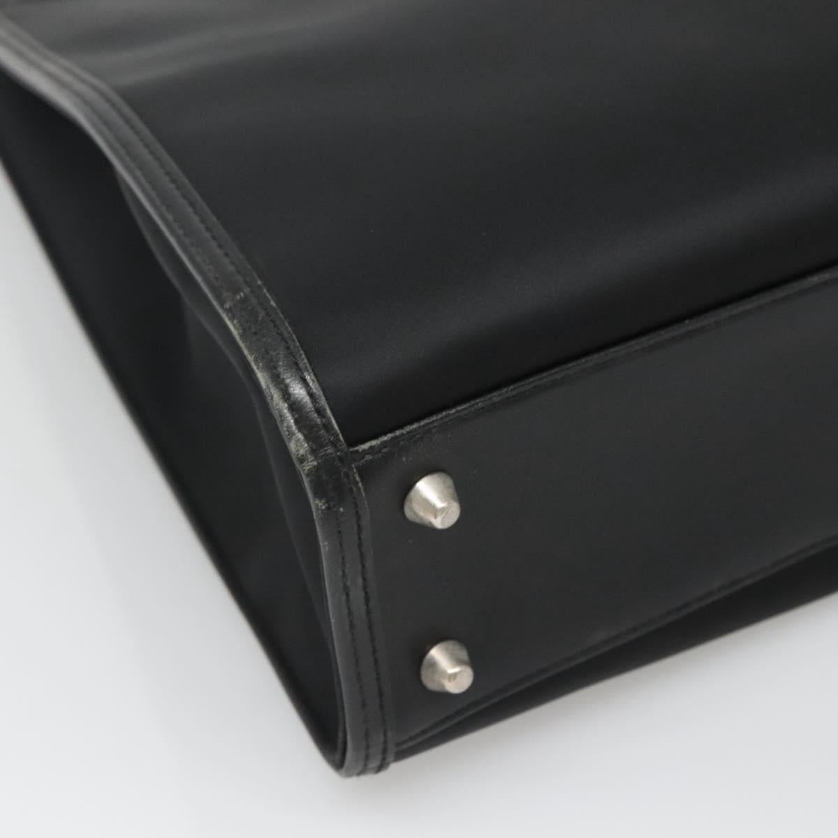 BURBERRY Hand Bag Nylon Black Silver Auth bs25429