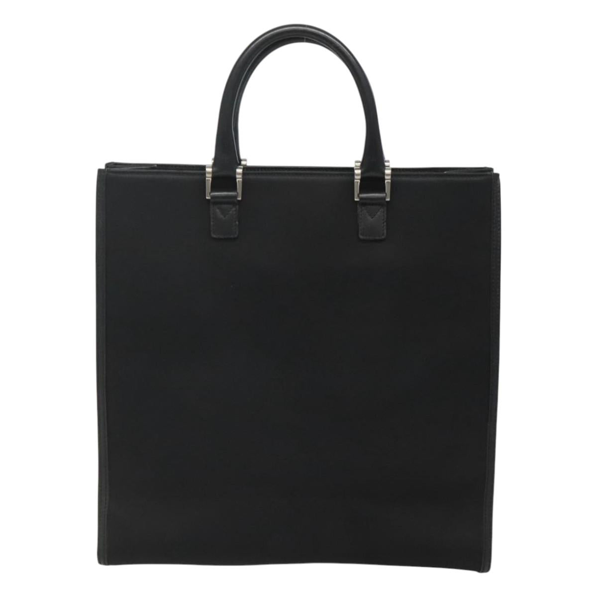 BURBERRY Hand Bag Nylon Black Silver Auth bs25429