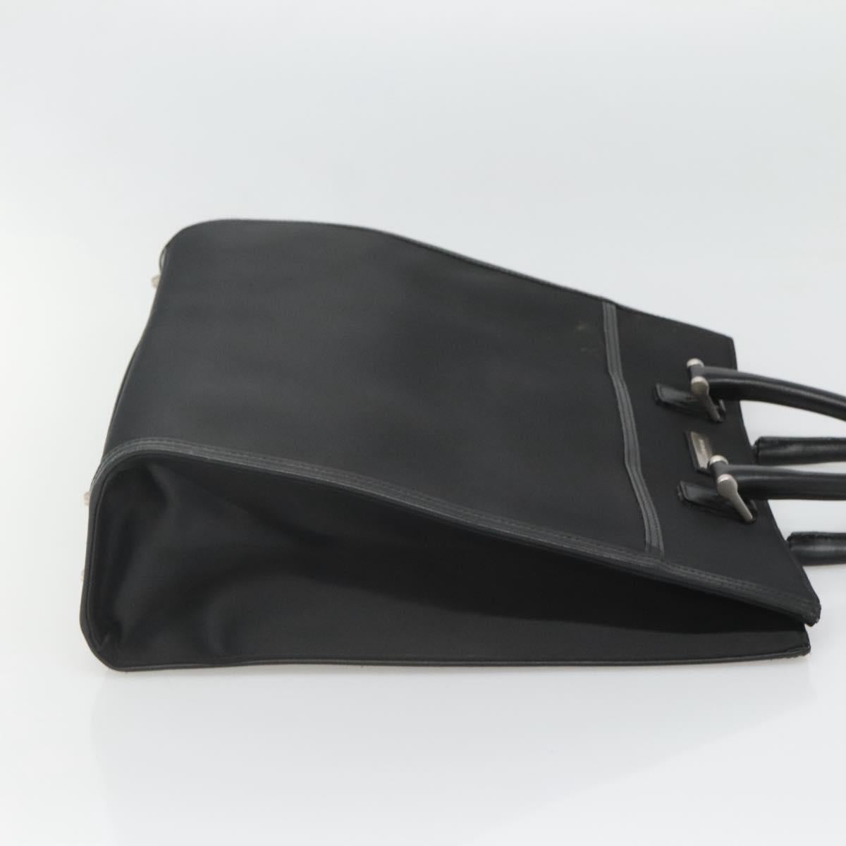 BURBERRY Hand Bag Nylon Black Silver Auth bs25429