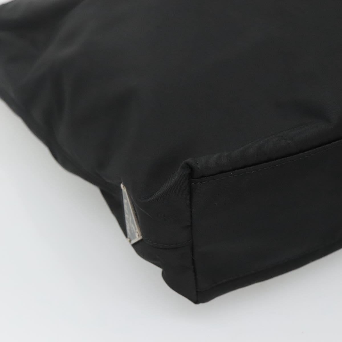 PRADA Chain Shoulder Bag Nylon Black Auth bs25437