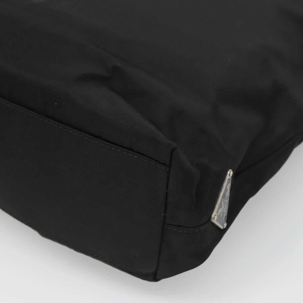 PRADA Chain Shoulder Bag Nylon Black Auth bs25437