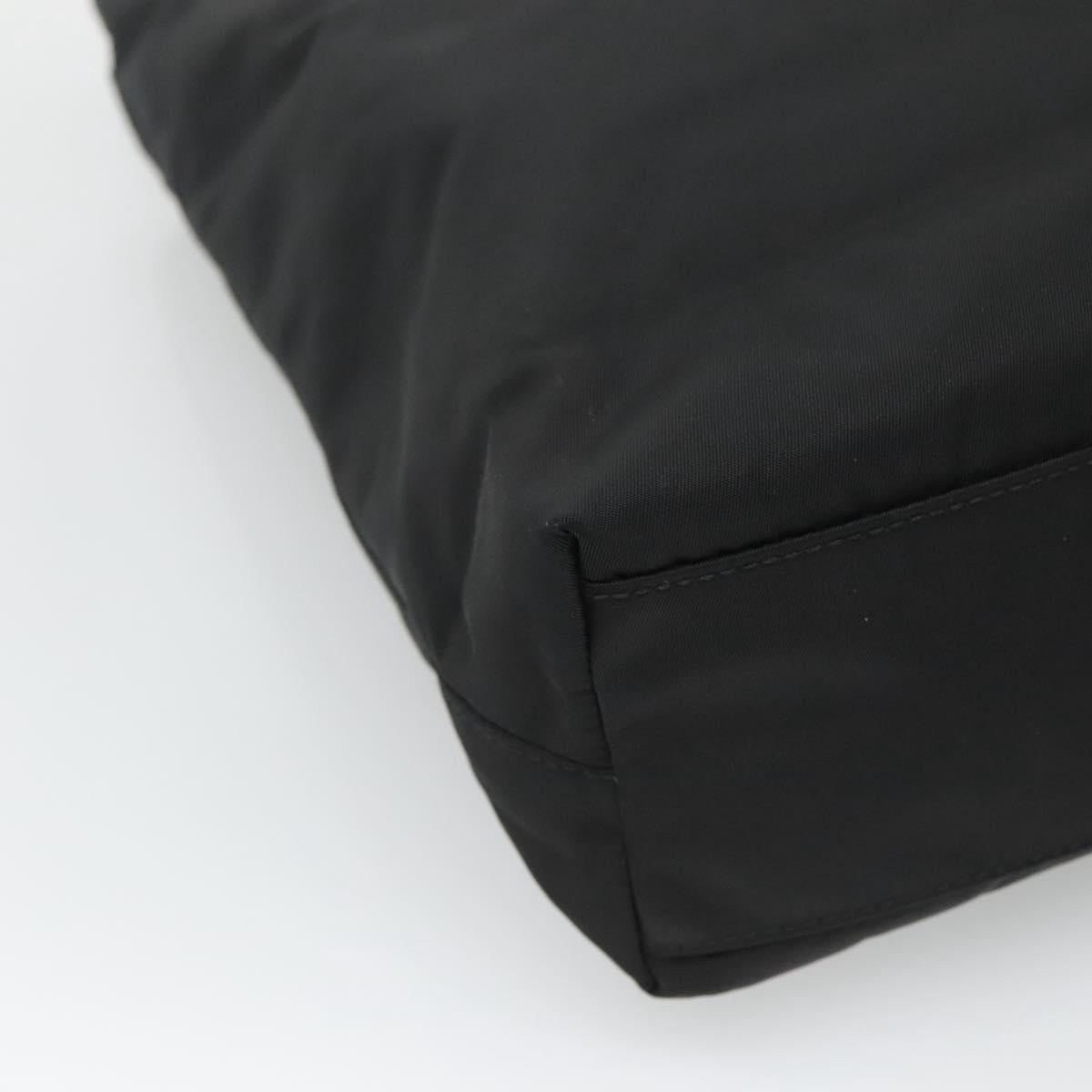 PRADA Chain Shoulder Bag Nylon Black Auth bs25437