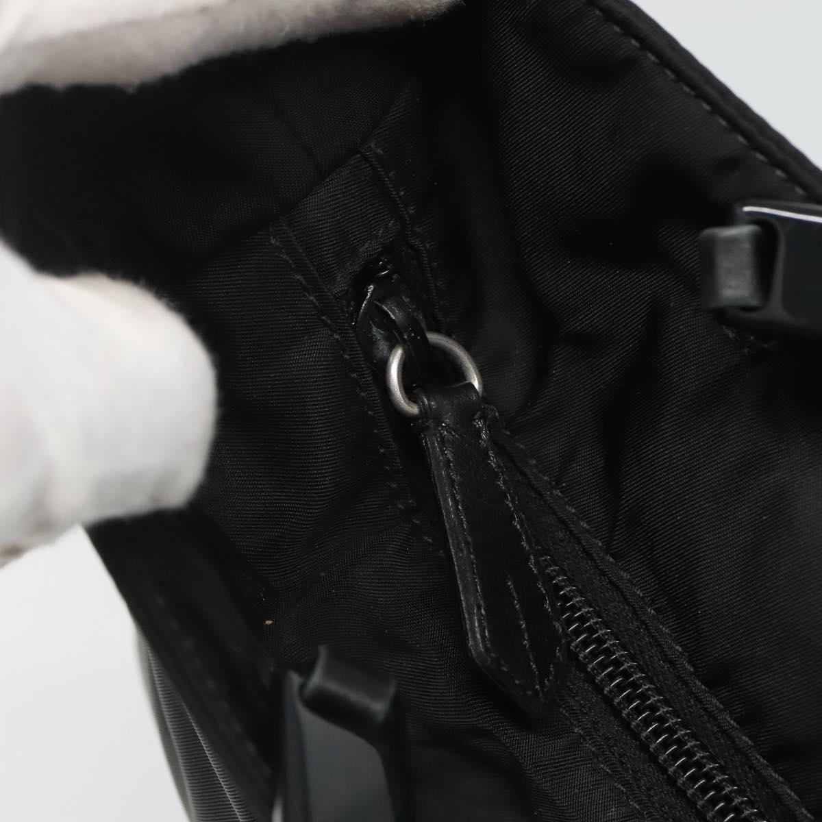 PRADA Chain Shoulder Bag Nylon Black Auth bs25437