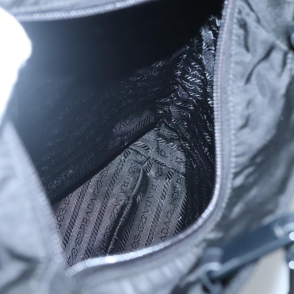 PRADA Chain Shoulder Bag Nylon Black Auth bs25437