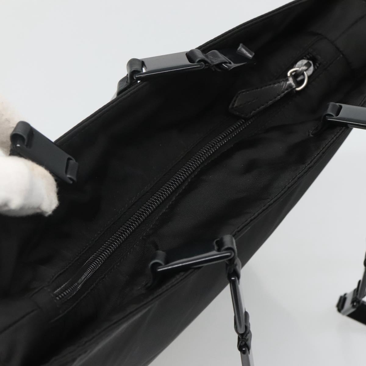 PRADA Chain Shoulder Bag Nylon Black Auth bs25437