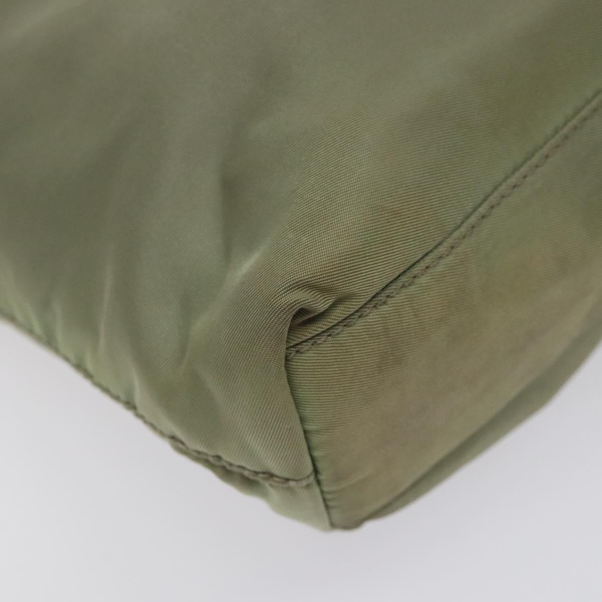 PRADA Hand Bag Nylon Khaki Auth bs25441