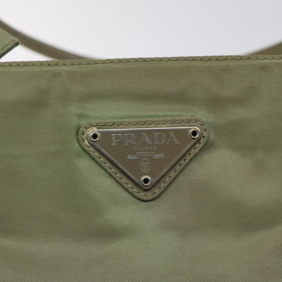 PRADA Hand Bag Nylon Khaki Auth bs25441