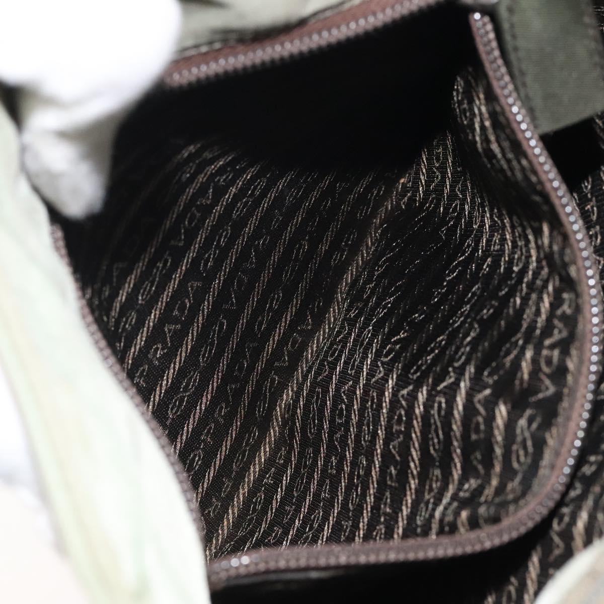 PRADA Hand Bag Nylon Khaki Auth bs25441