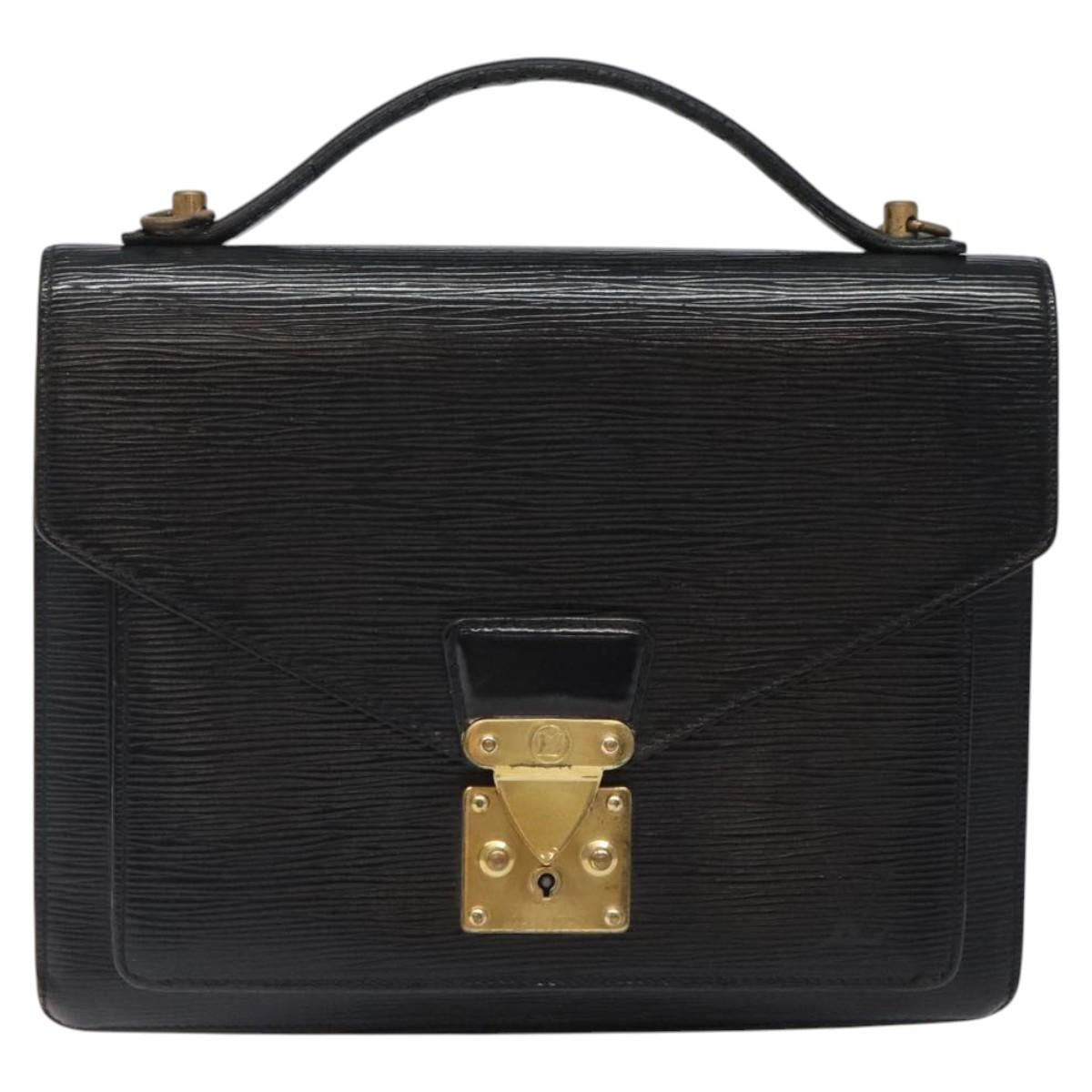 LOUIS VUITTON Epi Monceau 28 Hand Bag Black M52122 LV Auth bs25449