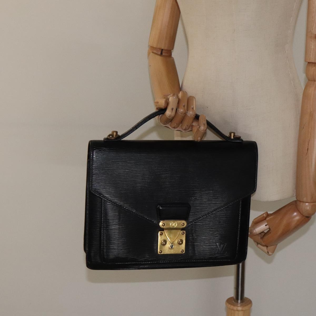 LOUIS VUITTON Epi Monceau 28 Hand Bag Black M52122 LV Auth bs25449