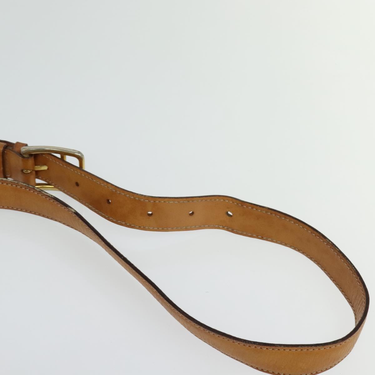 CELINE Macadam Canvas Circle Shoulder Bag PVC Leather Brown Gold Auth bs25458